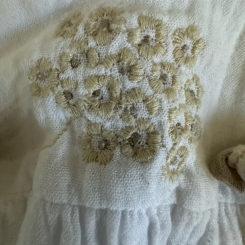 Elegant White and Tan Baby Diaper Cover